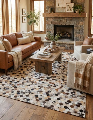 5' 1 x 7' 10 Cowhide Rug