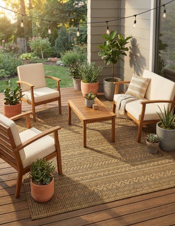 7' x 10' Easy-Clean Modern Indoor / Outdoor Rug
