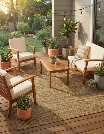 7' x 10' Easy-Clean Modern Indoor / Outdoor Rug