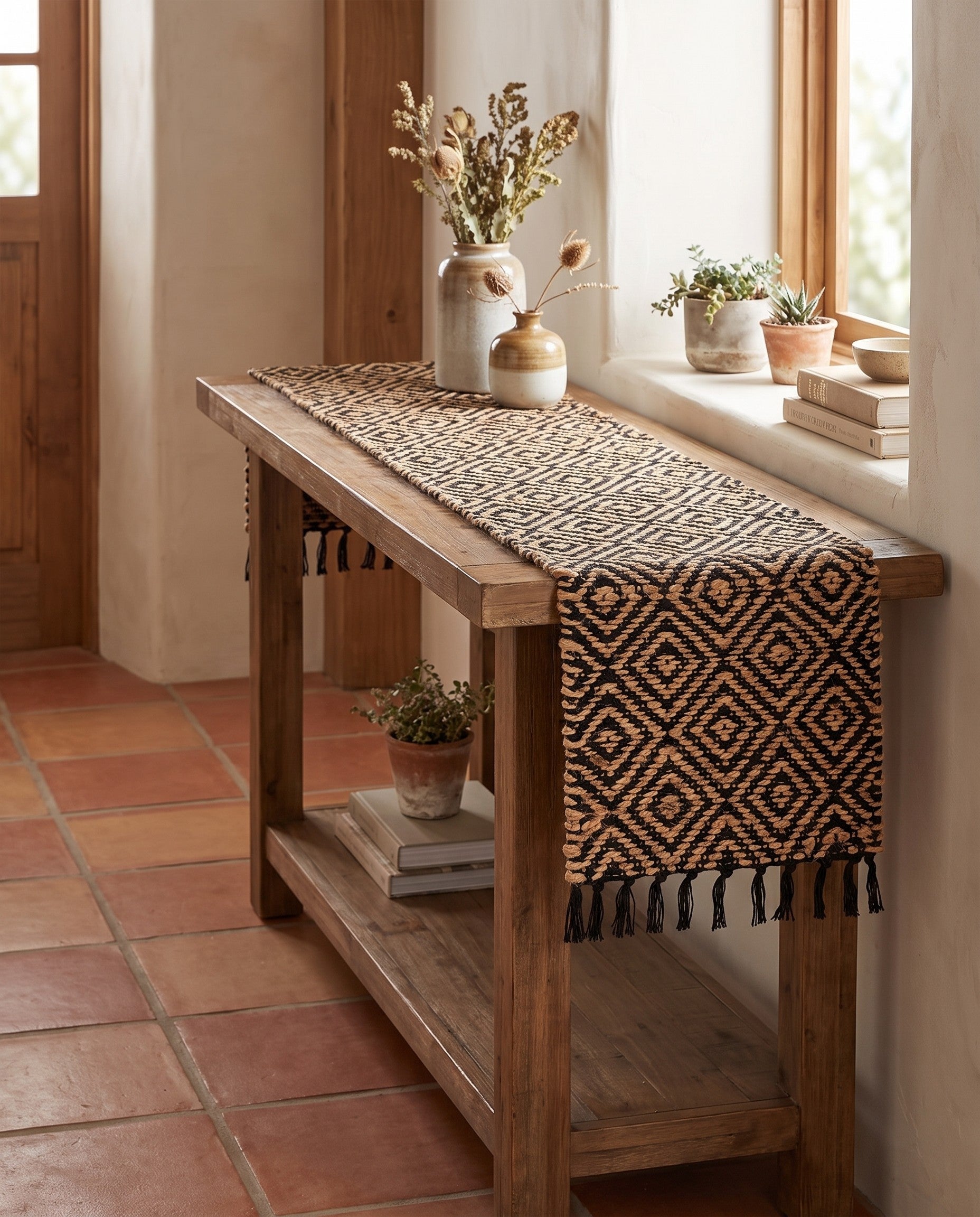 1' 2 x 4' 1 Hand Woven Braided Jute Table Runner Rug