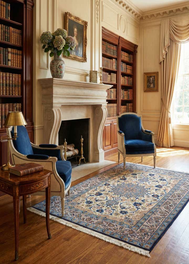 3' 7 x 5' 5 Hand Knotted Isfahan Persian Rug