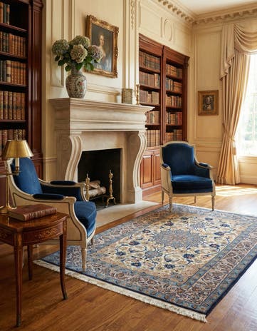 3' 7 x 5' 5 Hand Knotted Isfahan Persian Rug