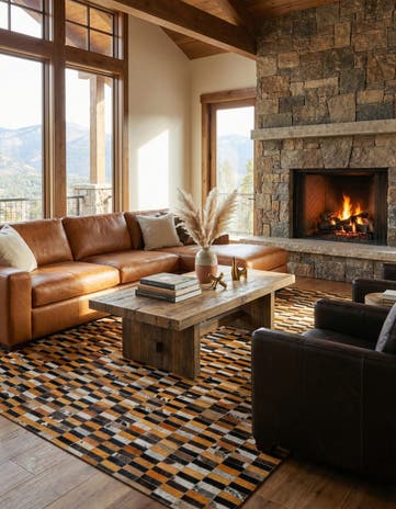 4' 11 x 8' 1 Cowhide - Patchwork Rug