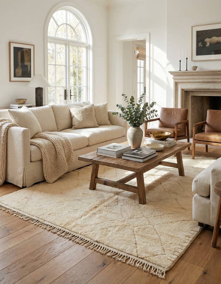 Detail image of 7' 4 x 11' 6  Hand Knotted Moroccan Wool Rug