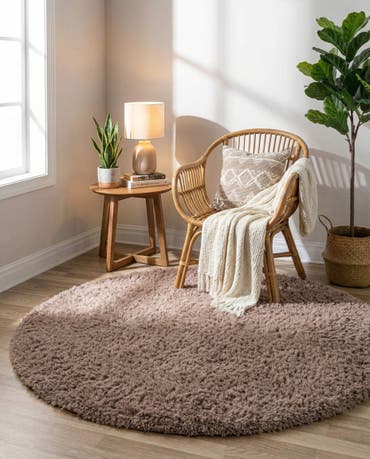  3' 3 x 3' 3 Infinity Shag Round Rug