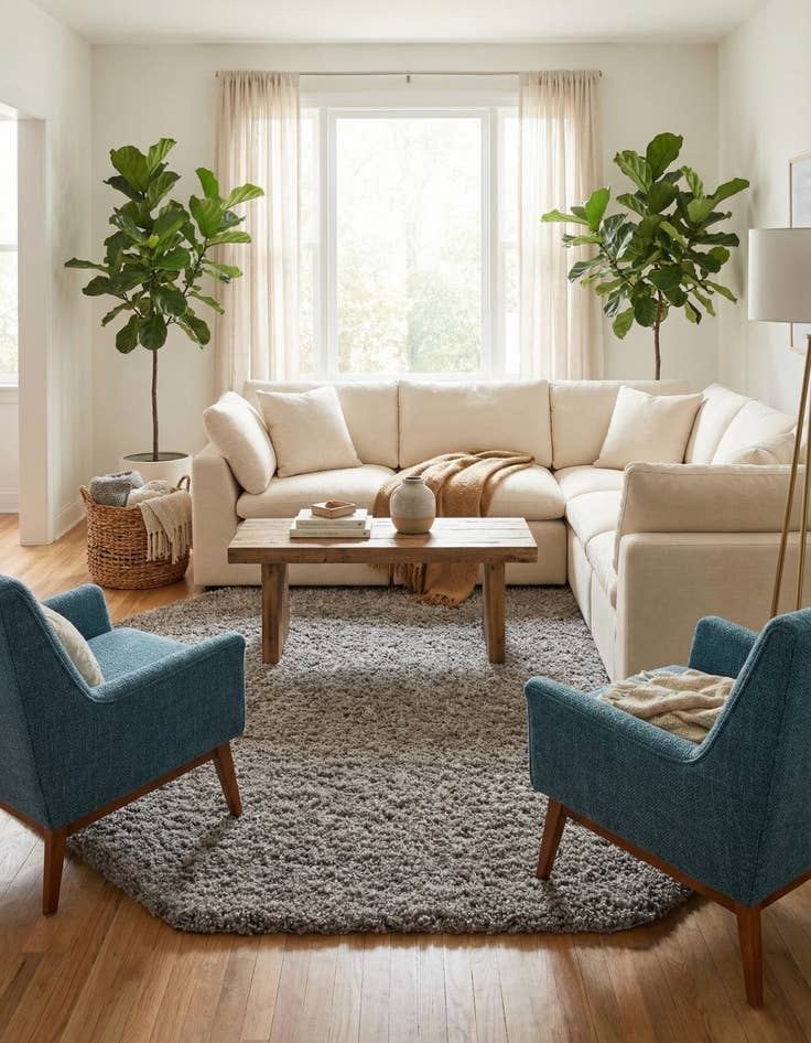 Detail image of  7' 10 x 7' 10 Solid Shag Octagon Rug