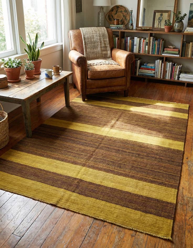 Detail image of 5' 3 x 6' 10  Hand Woven Kilim Afghan Wool Rug