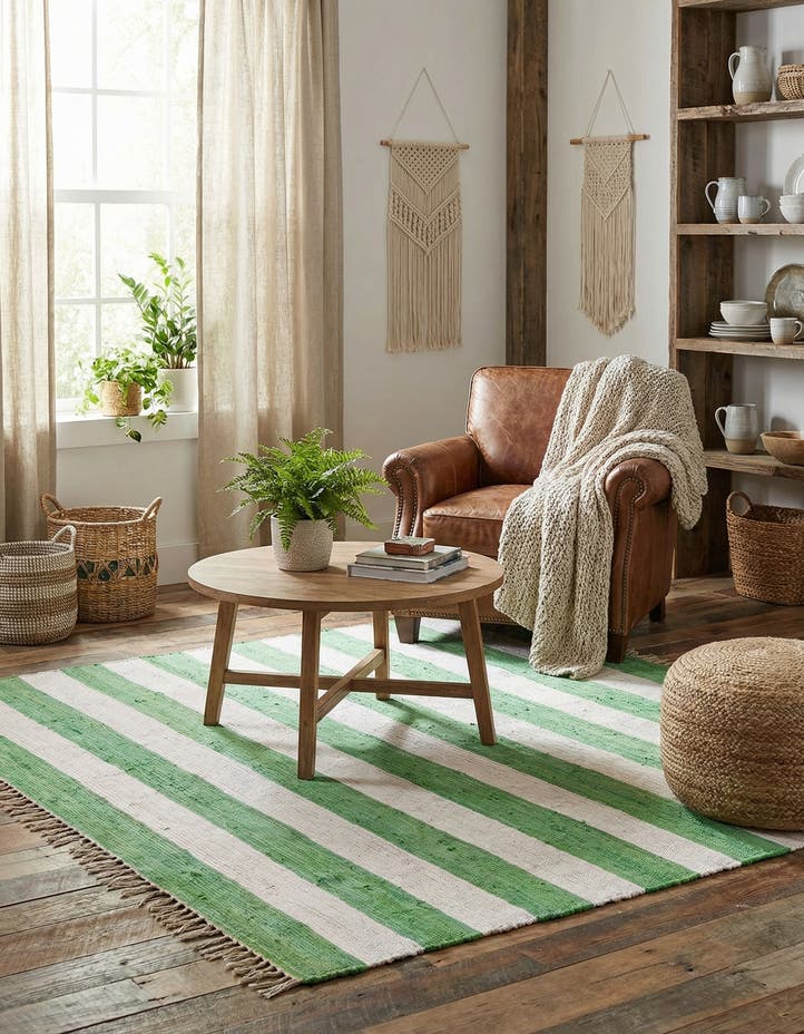 7' 10 x 7' 10 Hand Woven Chindi Rag Square Rug