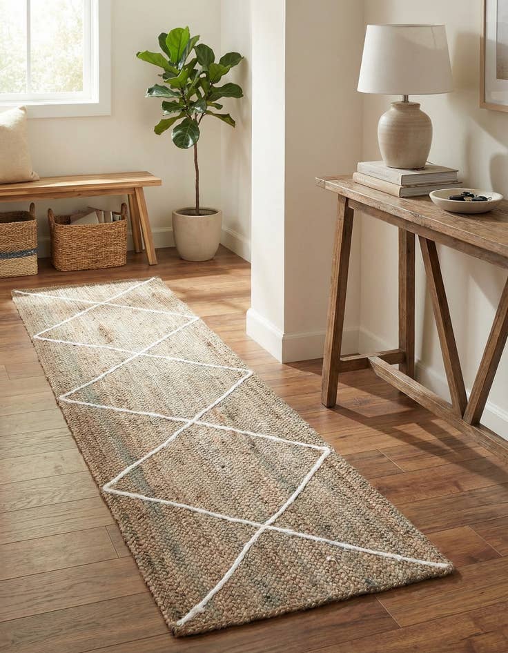 Detail image of  2' 2 x 8' 2  Hand Braided Jute Runner Rug