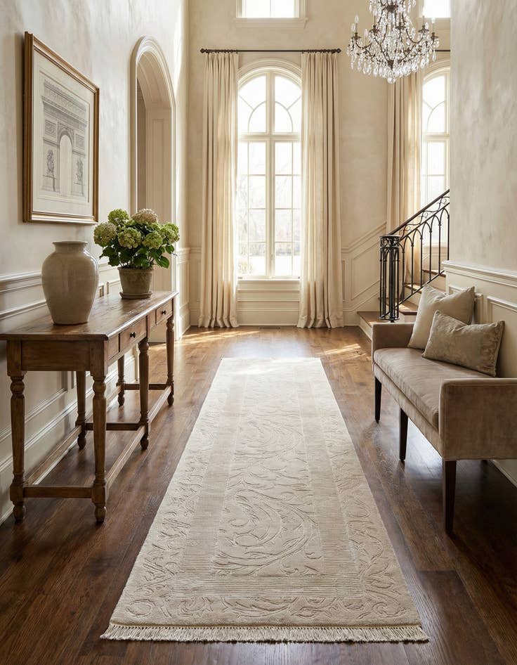 Detail image of 2' 7 x 10'  Hand Knotted Darya Wool Runner Rug