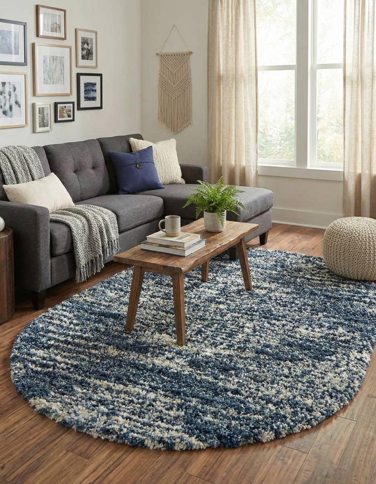 Detail image of  5' 3 x 8' Serenity Shag Oval Rug