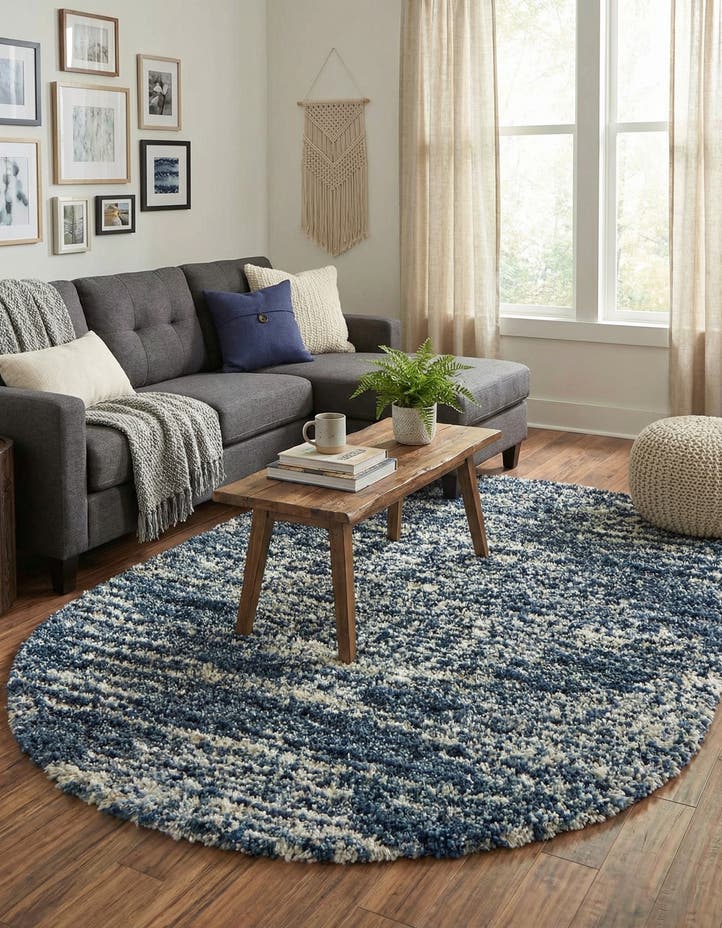 5' 3 x 8' Serenity Shag Oval Rug
