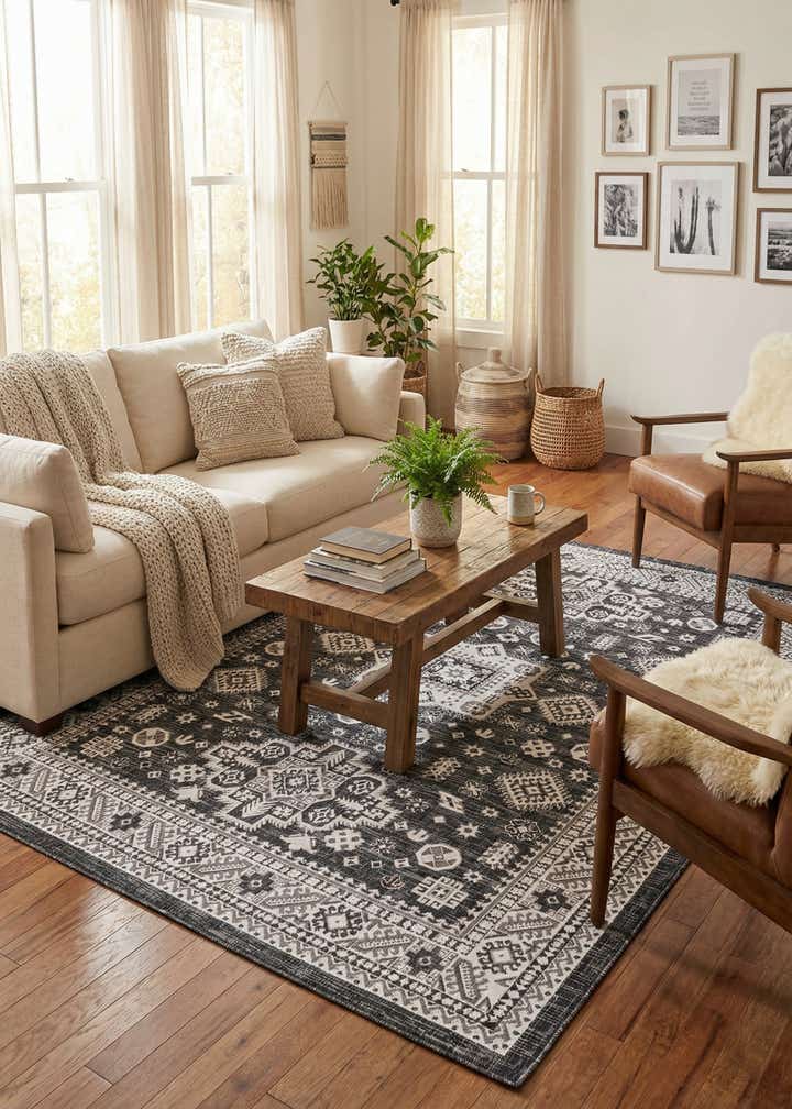 7' 10 x 11' Easy-Clean Aztec Indoor / Outdoor Rug