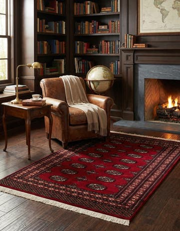 4' 4 x 6' 2 Hand Knotted Torkaman Persian Wool Rug