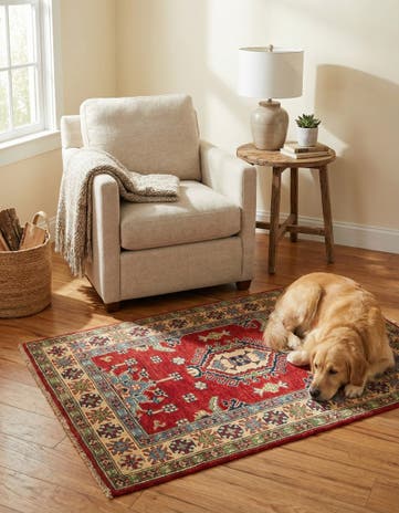 2' 10 x 4' 4 Hand Knotted Kazak Rug