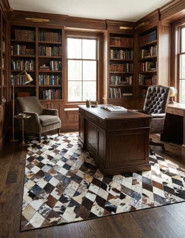 4' 8 x 6' 8 Cowhide Stocks Rug