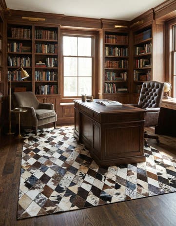 4' 8 x 6' 8 Cowhide Stocks Rug