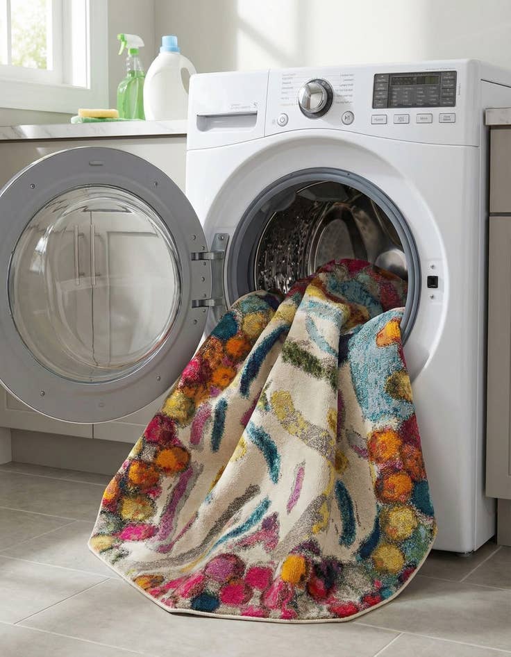 Detail image of  7' 10 x 7' 10  Washable Vivid Octagon Rug