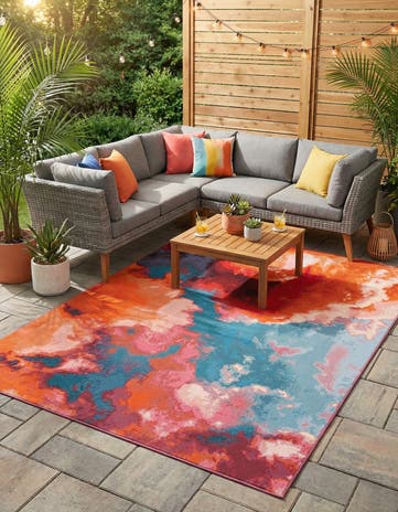 7' 10 x 10' Easy-Clean Modern Indoor / Outdoor Rug