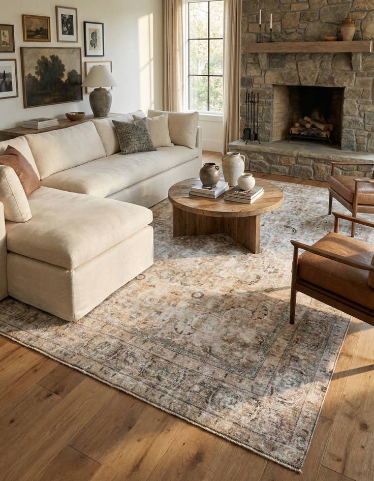 Detail image of 8' 3 x 12'  Hand Knotted Ultra Vintage Persian Wool Rug