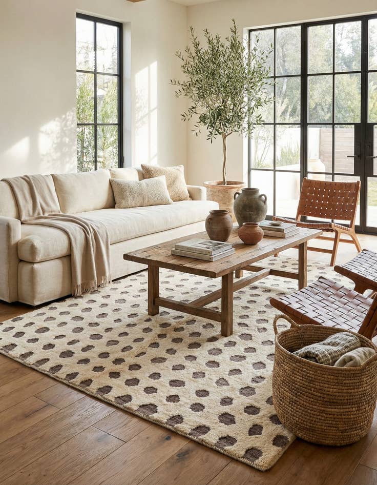 Detail image of  5' 5 x 7' 9  Hand Knotted Moroccan Wool Rug