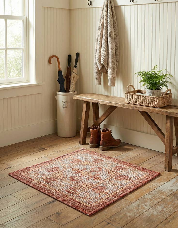 Detail image of  1' 4 x 1' 4  Washable Traditional Indoor / Outdoor Sample Rug