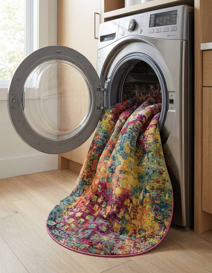 Detail image of 5' x 8'  Washable Barcelona Oval Rug