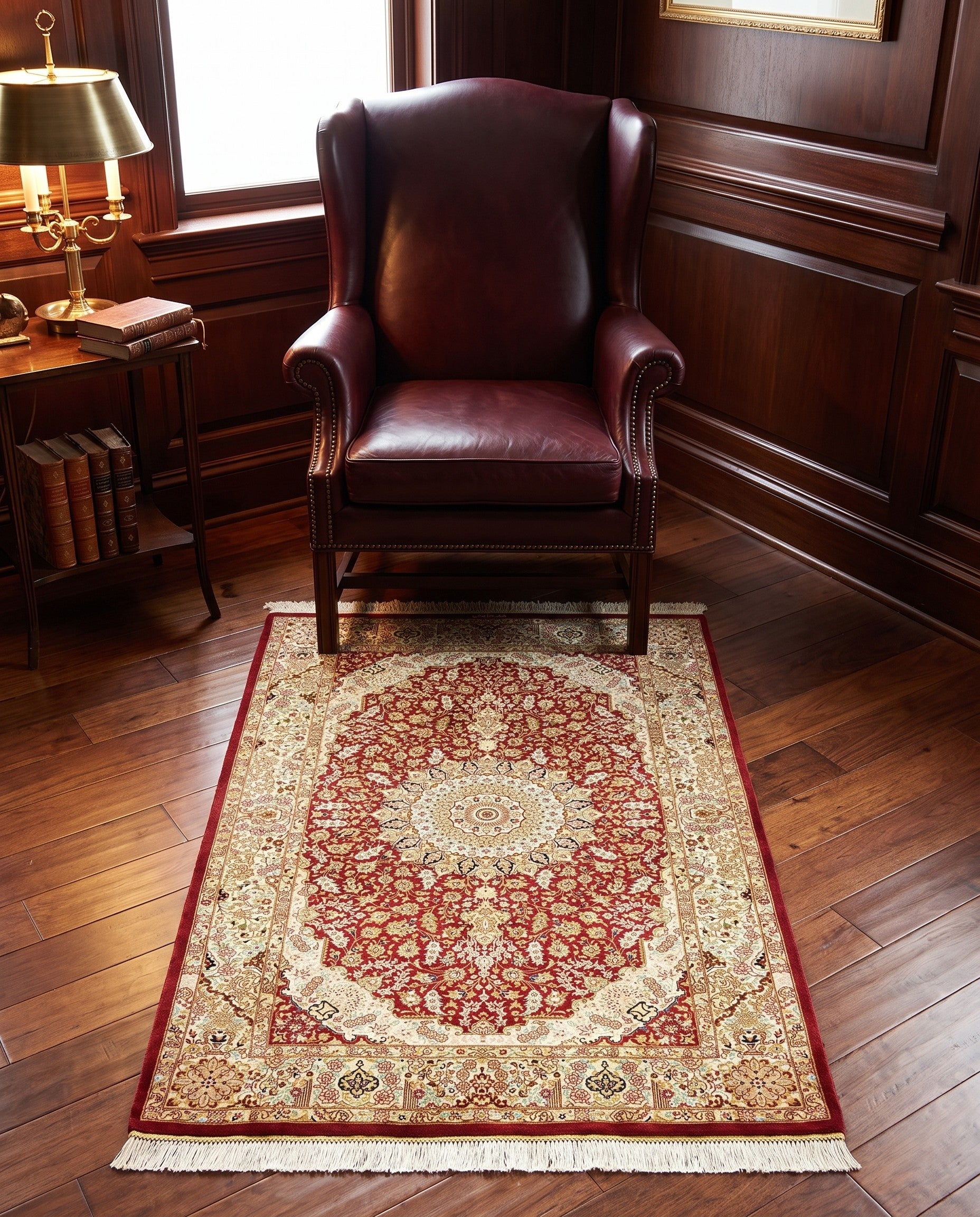 3' 3 x 4' 11 Ghom Silk Rug