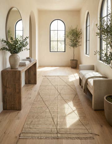 4' 6 x 9' 10 Hand Woven Kilim Modern Wool Runner Rug