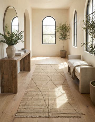 4' 6 x 9' 10 Hand Woven Kilim Modern Wool Runner Rug