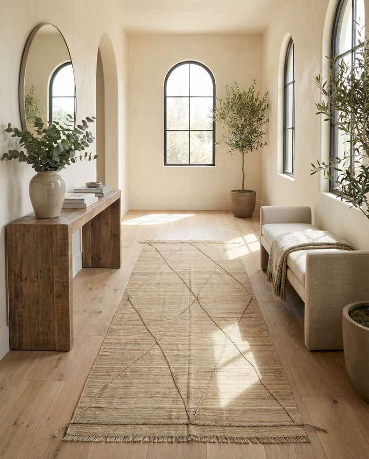 4' 6 x 9' 10 Hand Woven Kilim Modern Wool Runner Rug