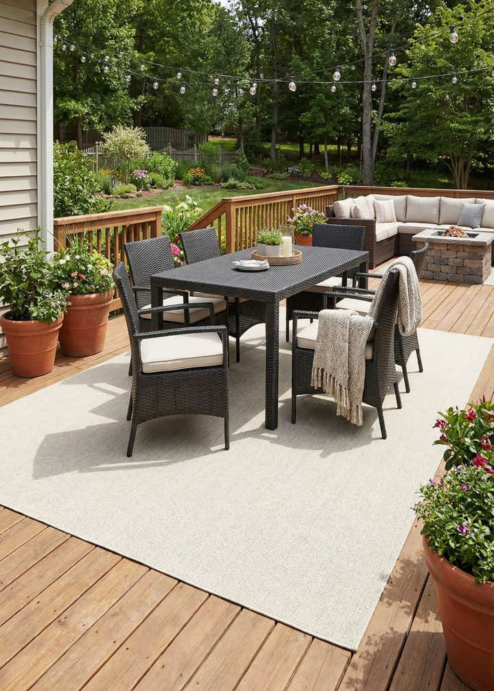 10' x 14' 1 Easy-Clean Solid Indoor / Outdoor Rug