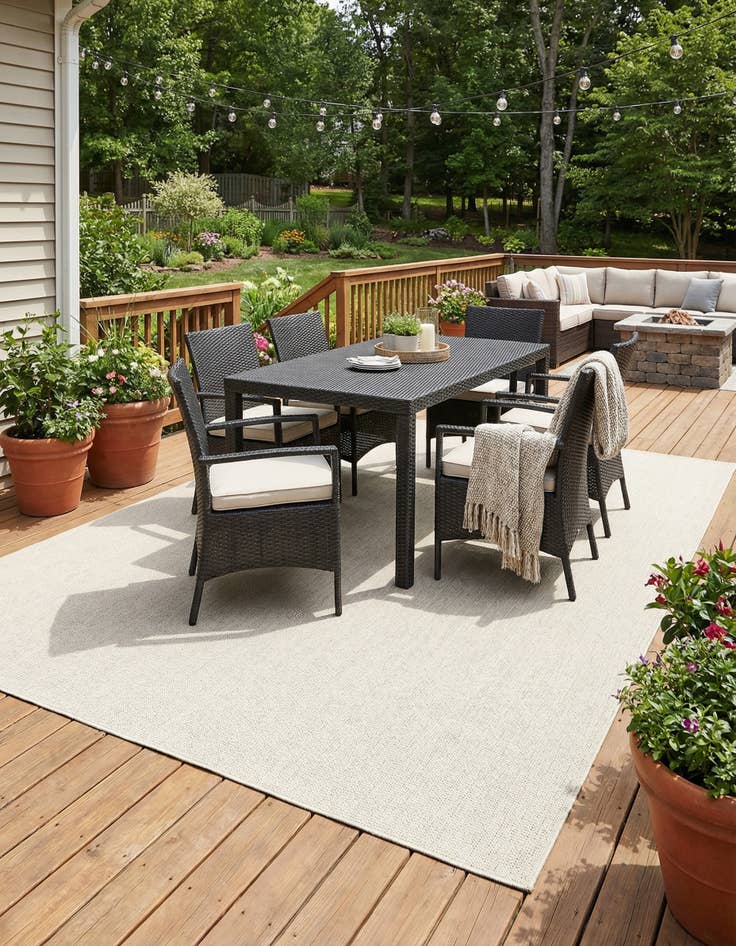 Detail image of 10' x 14' 1  Washable Solid Indoor / Outdoor Rug