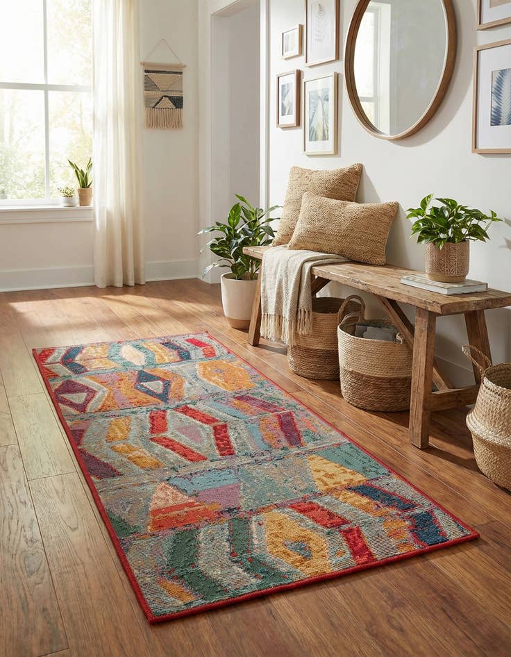 Detail image of 2' x 4'  Washable Modern Indoor / Outdoor Runner Rug