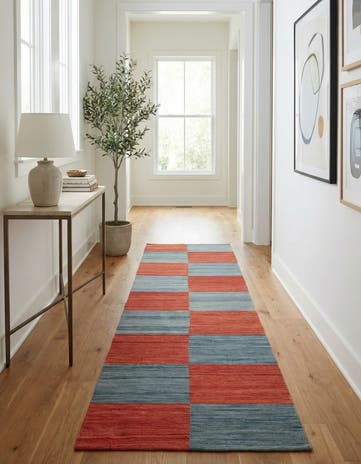 2' 9 x 12' 5 Hand Woven Kilim Modern Wool Runner Rug