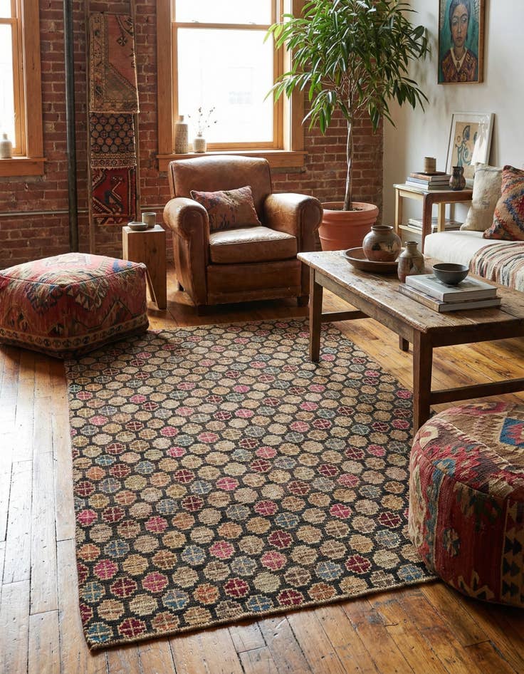 Detail image of 5' x 8' Hand Knotted Balouch Wool Rug
