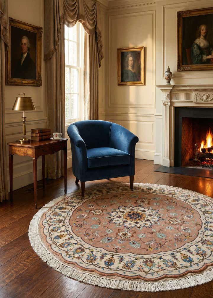 4' 10 x 4' 10 Tabriz Round Rug