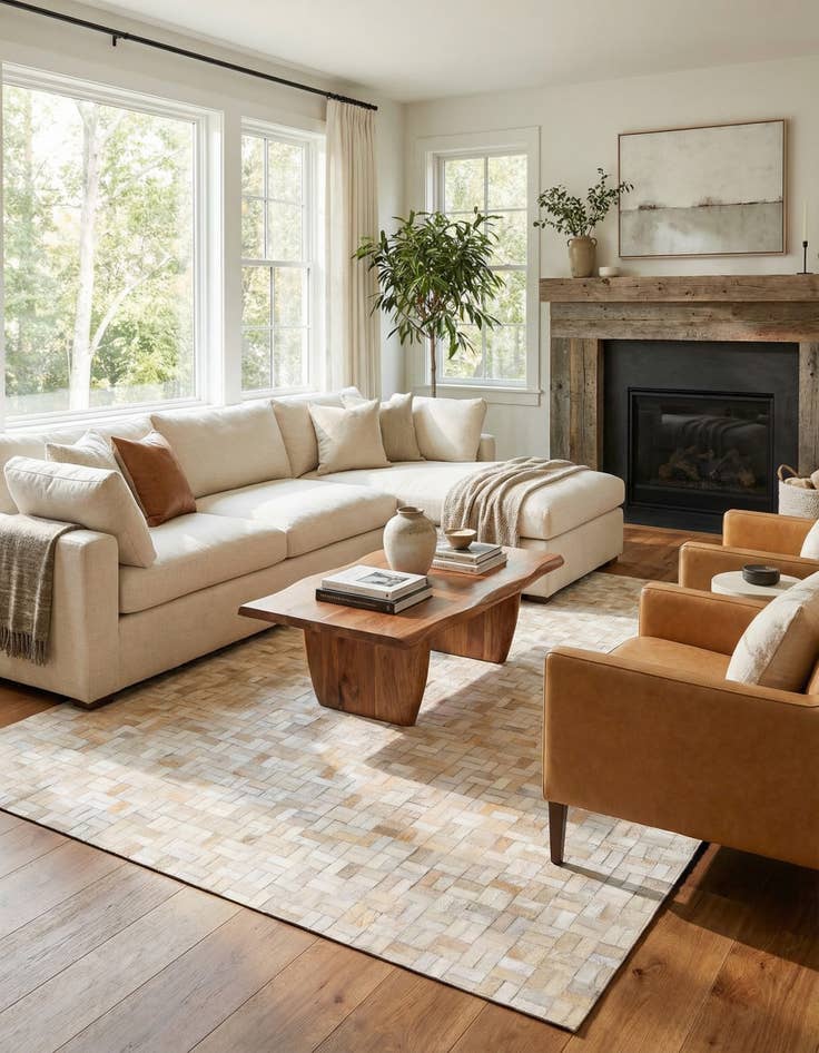 Detail image of 5' 4 x 7' 6 Cowhide Rug