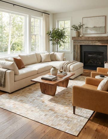 5' 4 x 7' 6 Cowhide Rug