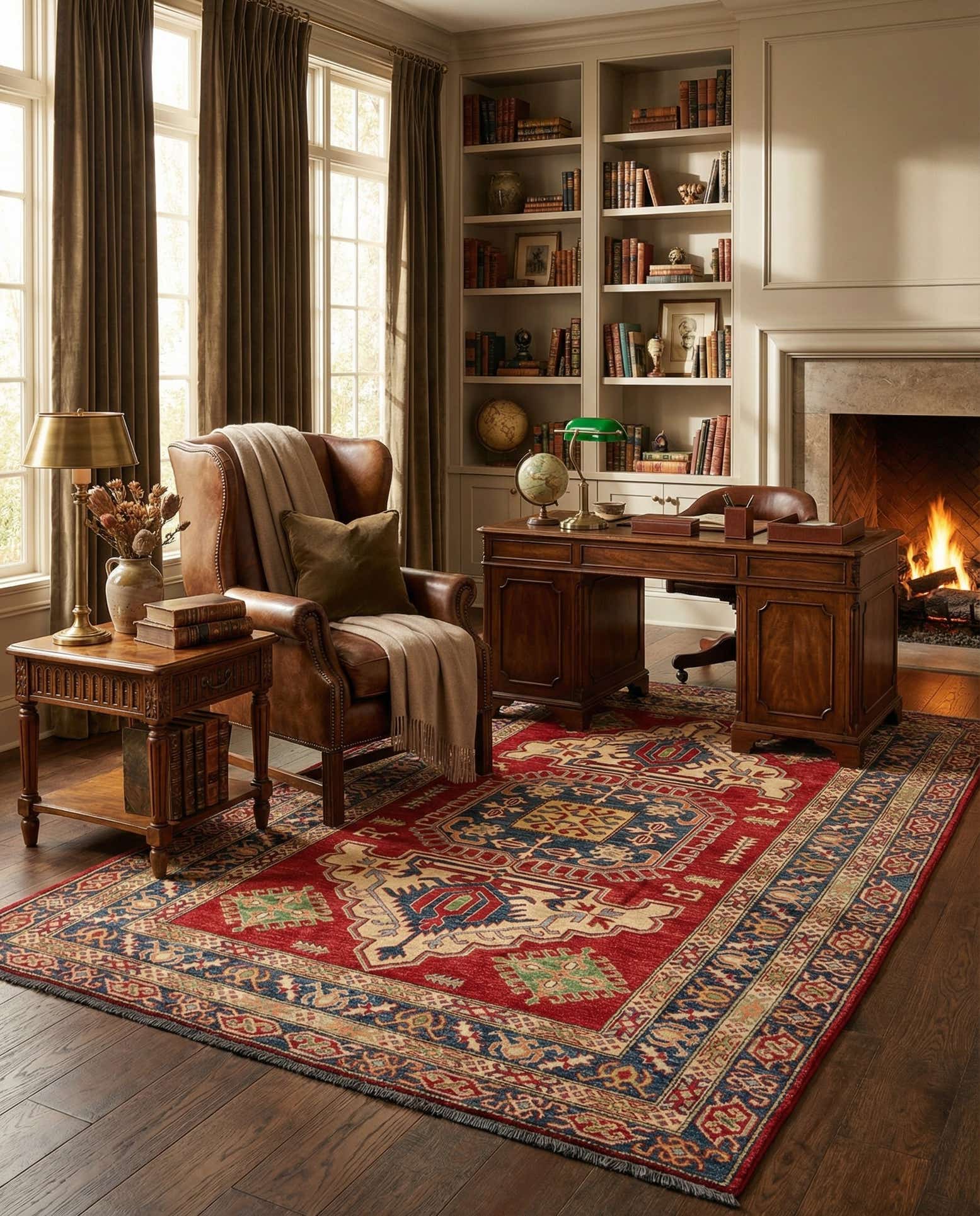 6' 5 x 8' 11 Hand Knotted Kazak Wool Rug