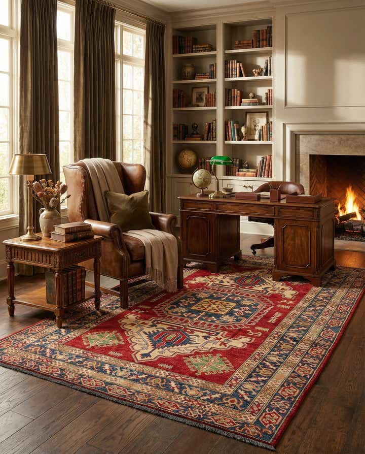 6' 5 x 8' 11 Hand Knotted Kazak Wool Rug