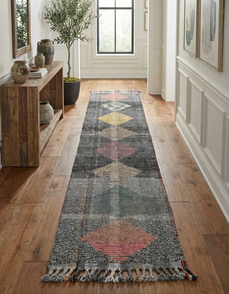 Detail image of 2' 6 x 12' 5 Hand Knotted Moroccan Wool Runner Rug