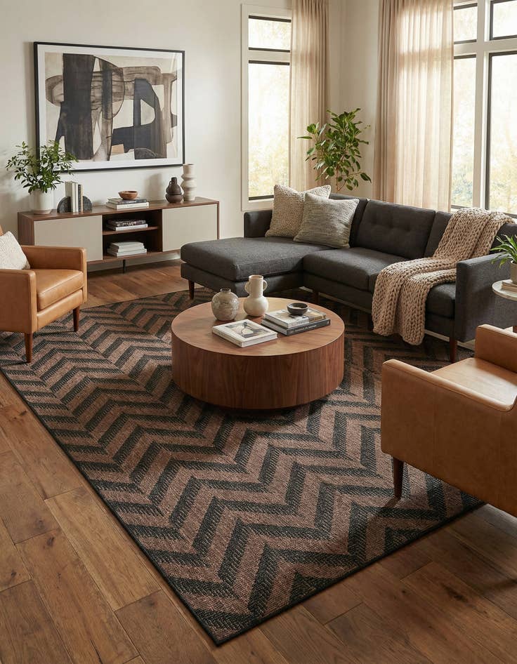 Detail image of  9' x 12'  Washable Modern Indoor / Outdoor Rug