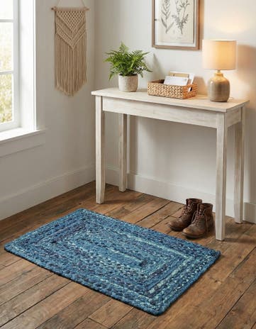 2' x 3' 1 Handmade Braided Chindi Rug