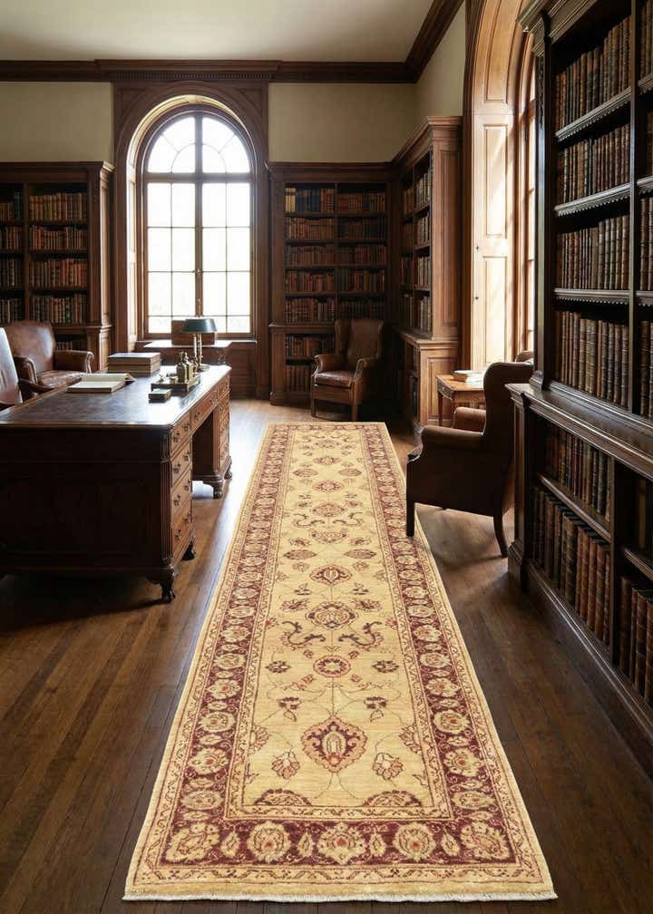 2' 10 x 17' 4 Hand Knotted Peshawar Ziegler Runner Rug