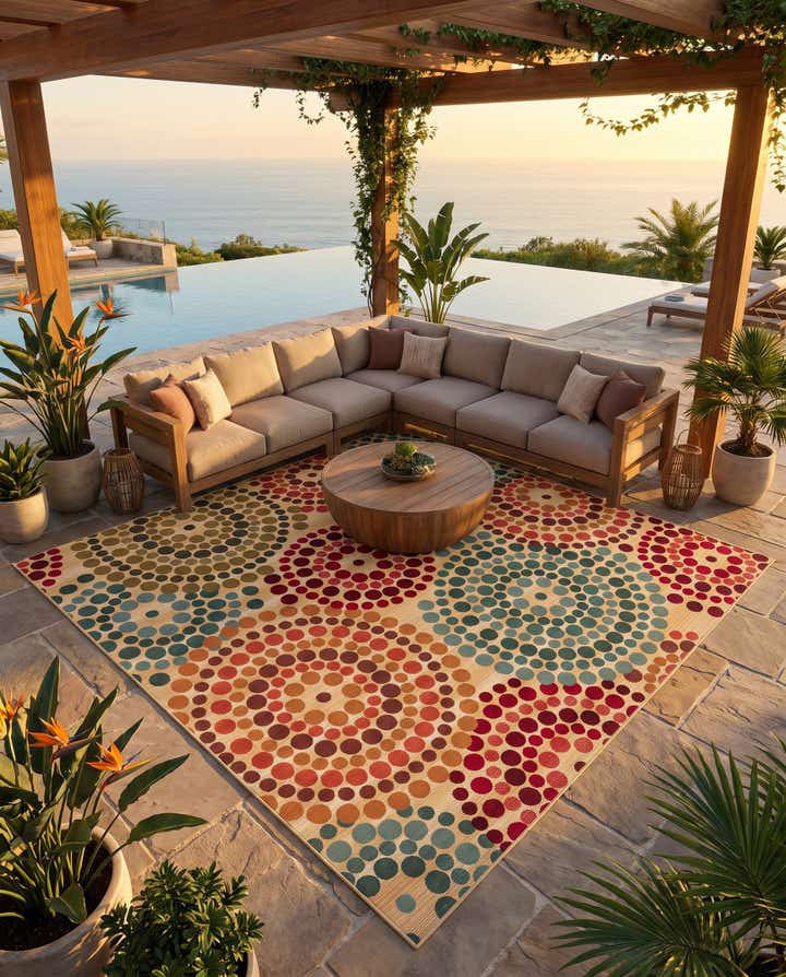 10' x 10' Easy-Clean Modern Indoor / Outdoor Square Rug