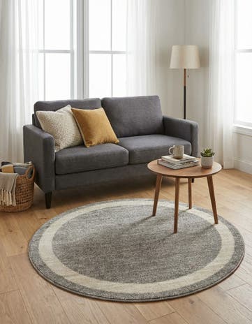 Gray Angelica Round Rug