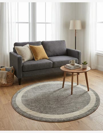 Gray Angelica Round Rug