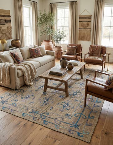 6' 3 x 9' Hand Woven Kilim Suzani Wool Rug