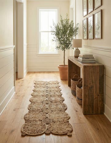 2' 7 x 12' Braided Jute Runner Rug